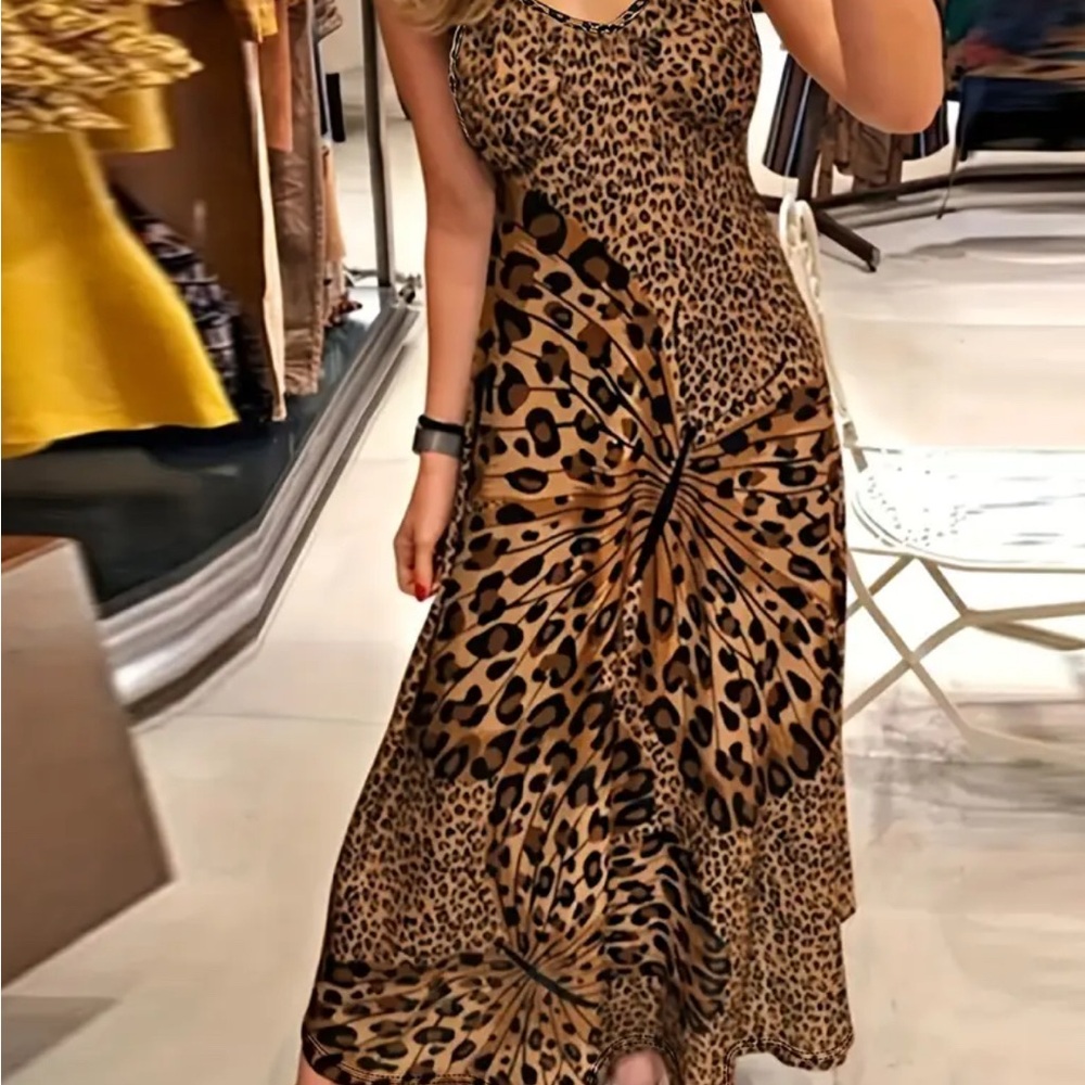 Leopard Print Maxi Dress brand new in package